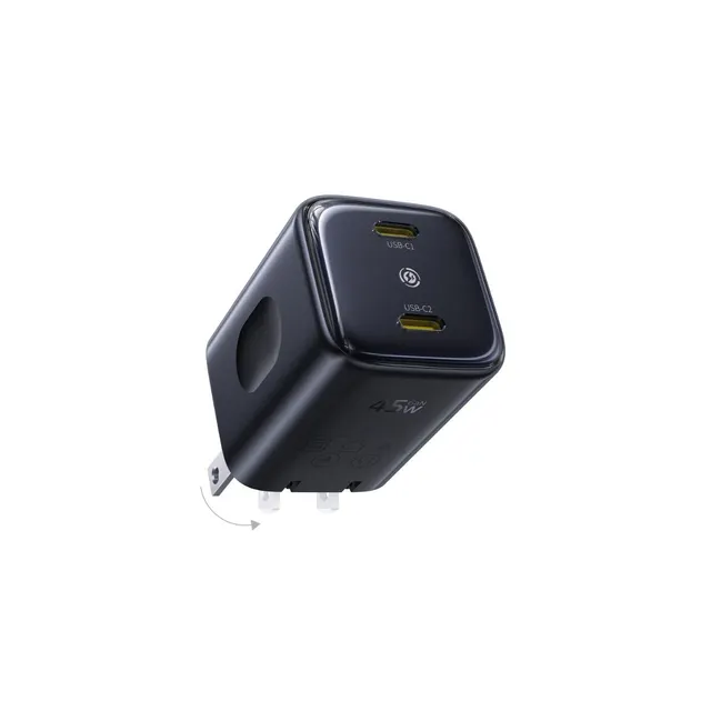 baseus-picogo-an13-45w-fast-charger-2-usb-c-gan-kompaktladeger-t image 1