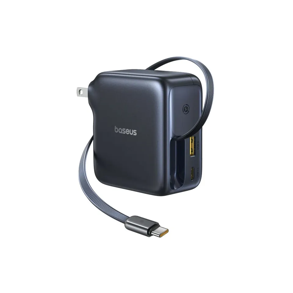 baseus-enercore-cj11-ladeger-t-100w-mit-einziehbarem-kabel-2x-usb-c-usb-a image 1