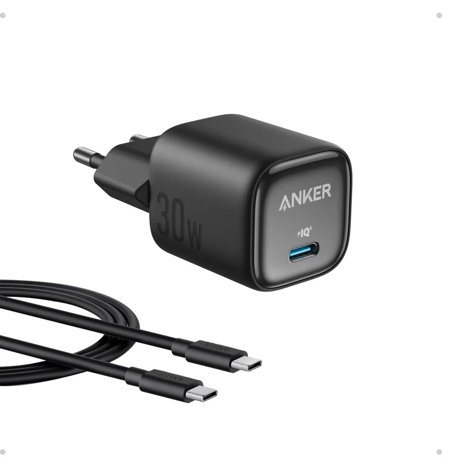 anker-30w-usb-c-ladeger-t-kompaktes-gan-ii-schnellladernetzteil-mit-3-fach-schne image 1