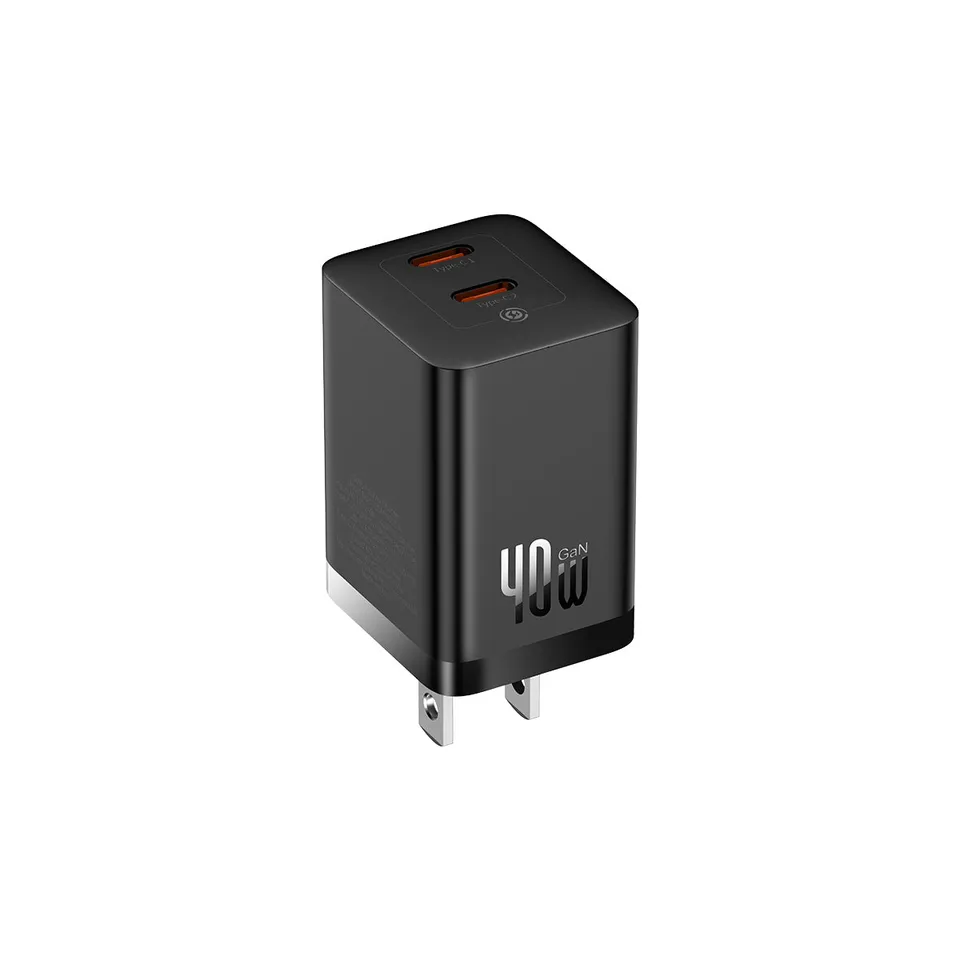 baseus-gan5-pro-dual-usb-c-fast-charger-40w-wandladeger-t image 1