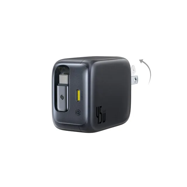 baseus-enercore-cj11-45w-schnellladeger-t-mit-einziehbarem-usb-c-kabel-2c-dualpo image 1