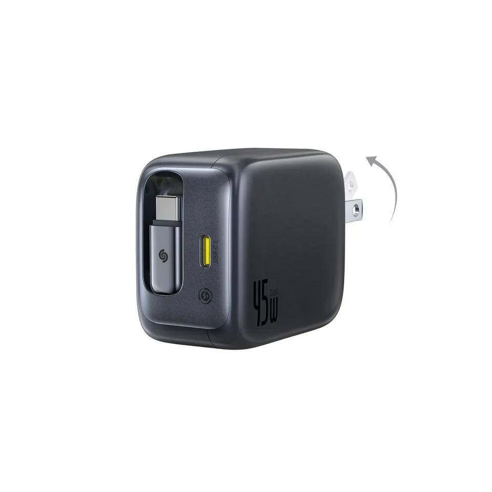 baseus-enercore-cj11-45w-schnellladeger-t-mit-einziehbarem-usb-c-kabel-2c-dualpo image 1