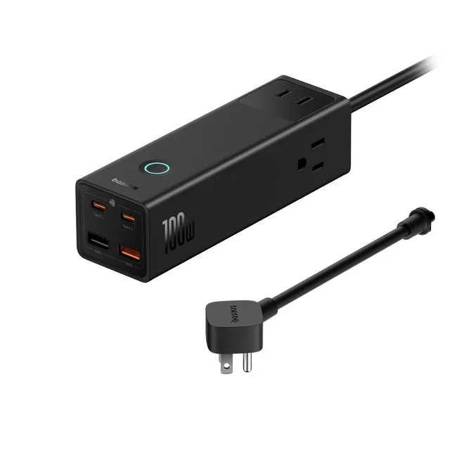 baseus-powercombo-pro-7-port-steckdosenleiste-100w-3x-ac-2x-usb-c-2x-usb-a-gan image 1