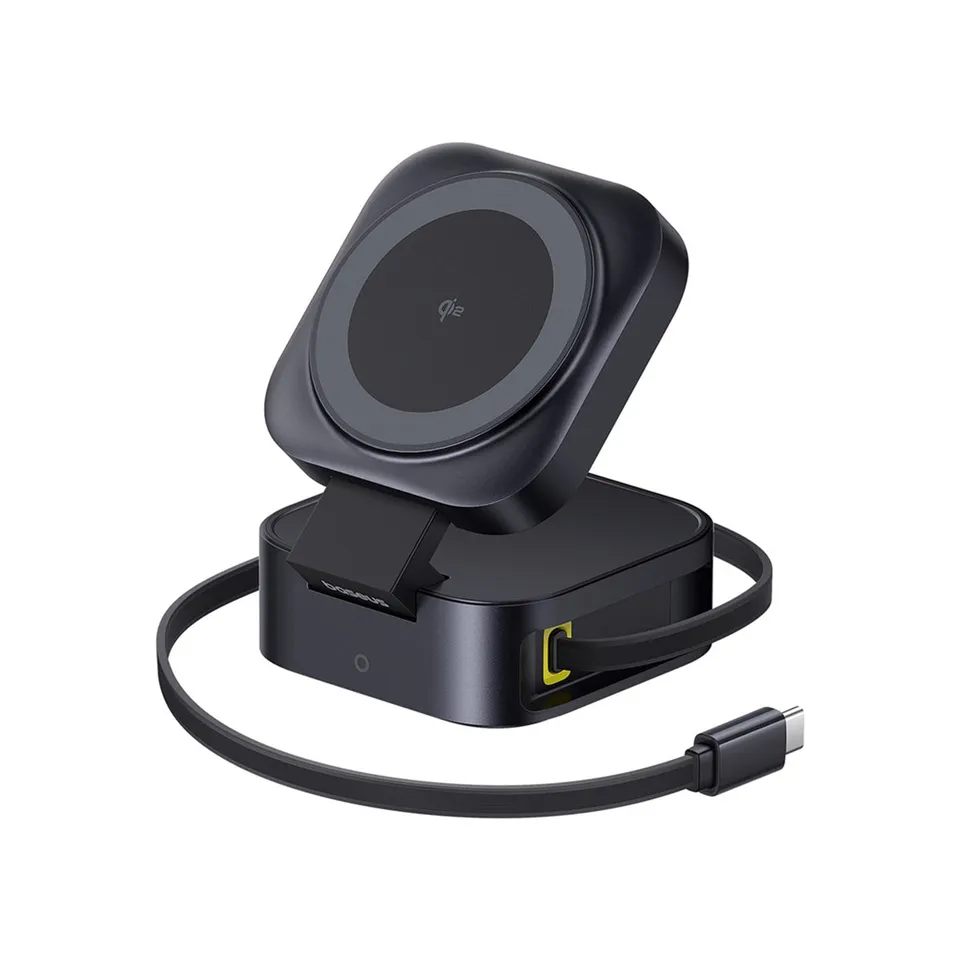 baseus-picogo-2-in-1-magnetische-wireless-ladestation-qi2-15w-mit-67w-usb-c-lade image 1