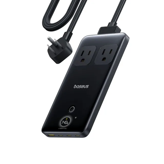 baseus-blade-power-strip-140w-steckdosenleiste-2ac-1u-3c-mit-display image 1