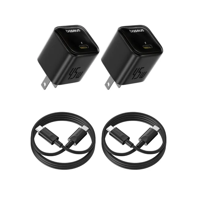baseus-picogo-gan-usb-c-ladeger-t-45w-2er-pack-kompakt-mit-gan6-technologie-quad image 1