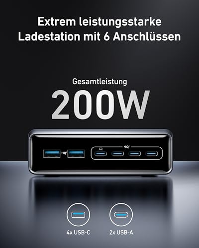 anker-prime-200w-usb-c-ladeger-t-6-port-gan-desktop-ladestation-mit-activeshield image 8