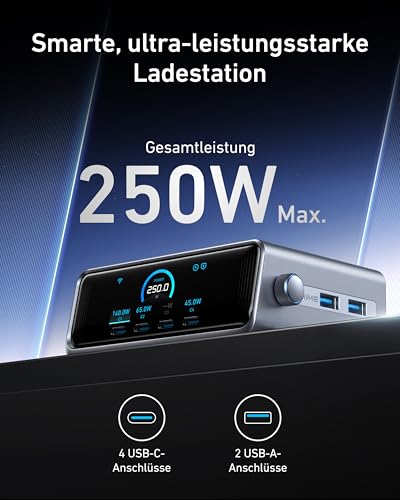 anker-prime-250w-usb-c-ladeger-t-6-port-gan-ladestation-mit-2-26-lcd-display-und image 8