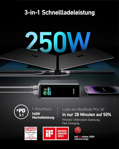 anker-prime-27-650mah-powerbank-250w-mit-3-anschl-ssen-pd-3-1-und-smart-app-steu image 8