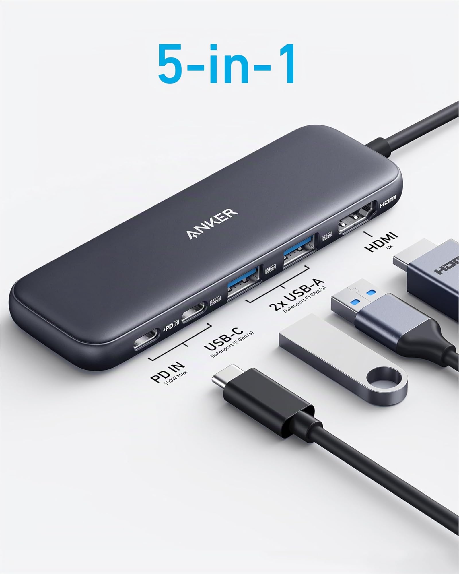 anker-332-usb-c-hub-5-in-1-mit-4k-hdmi-5-gbit-s-datenanschluss-2-usb-a-ports-und image 2