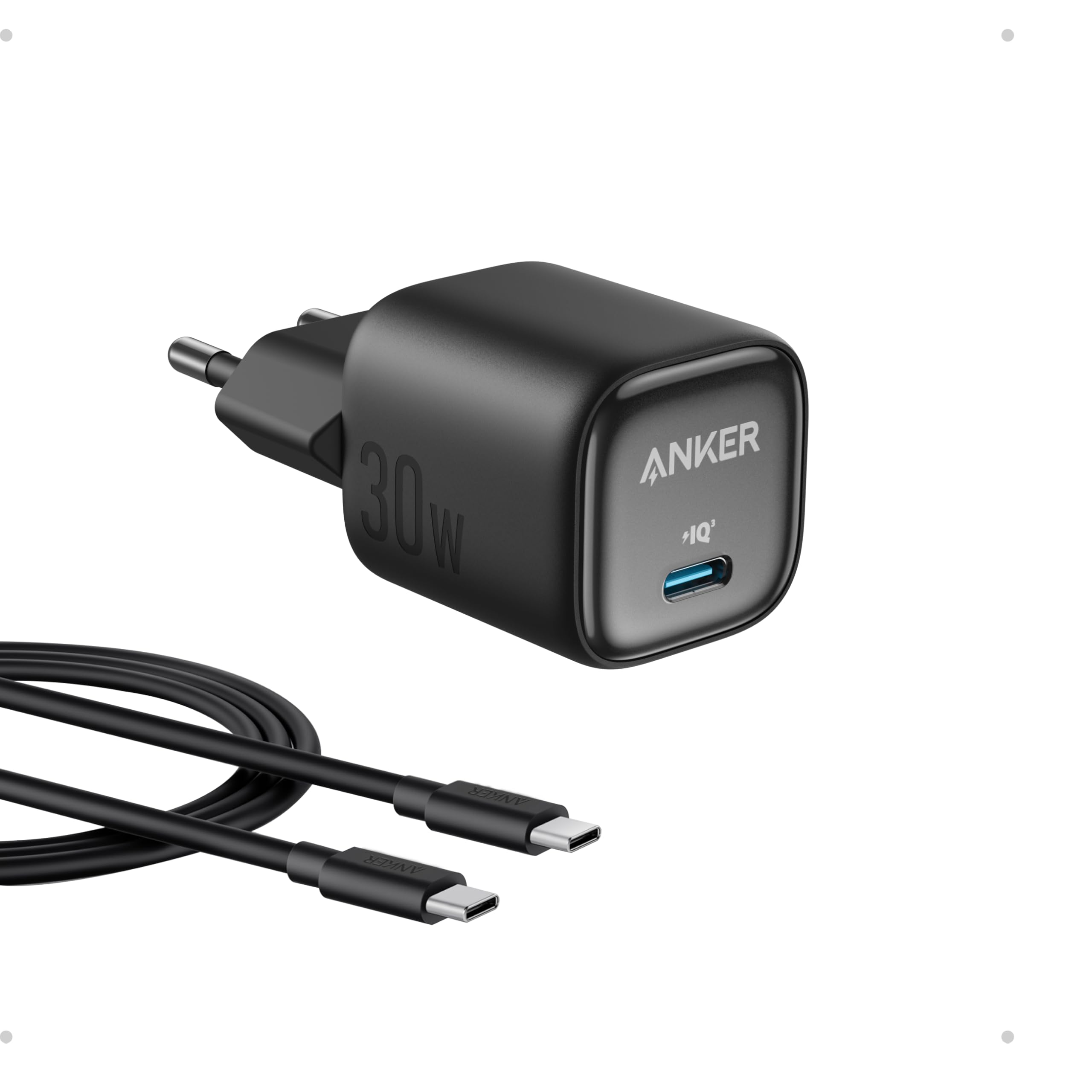anker-30w-usb-c-ladeger-t-kompaktes-gan-ii-schnellladernetzteil-mit-3-fach-schne image 1