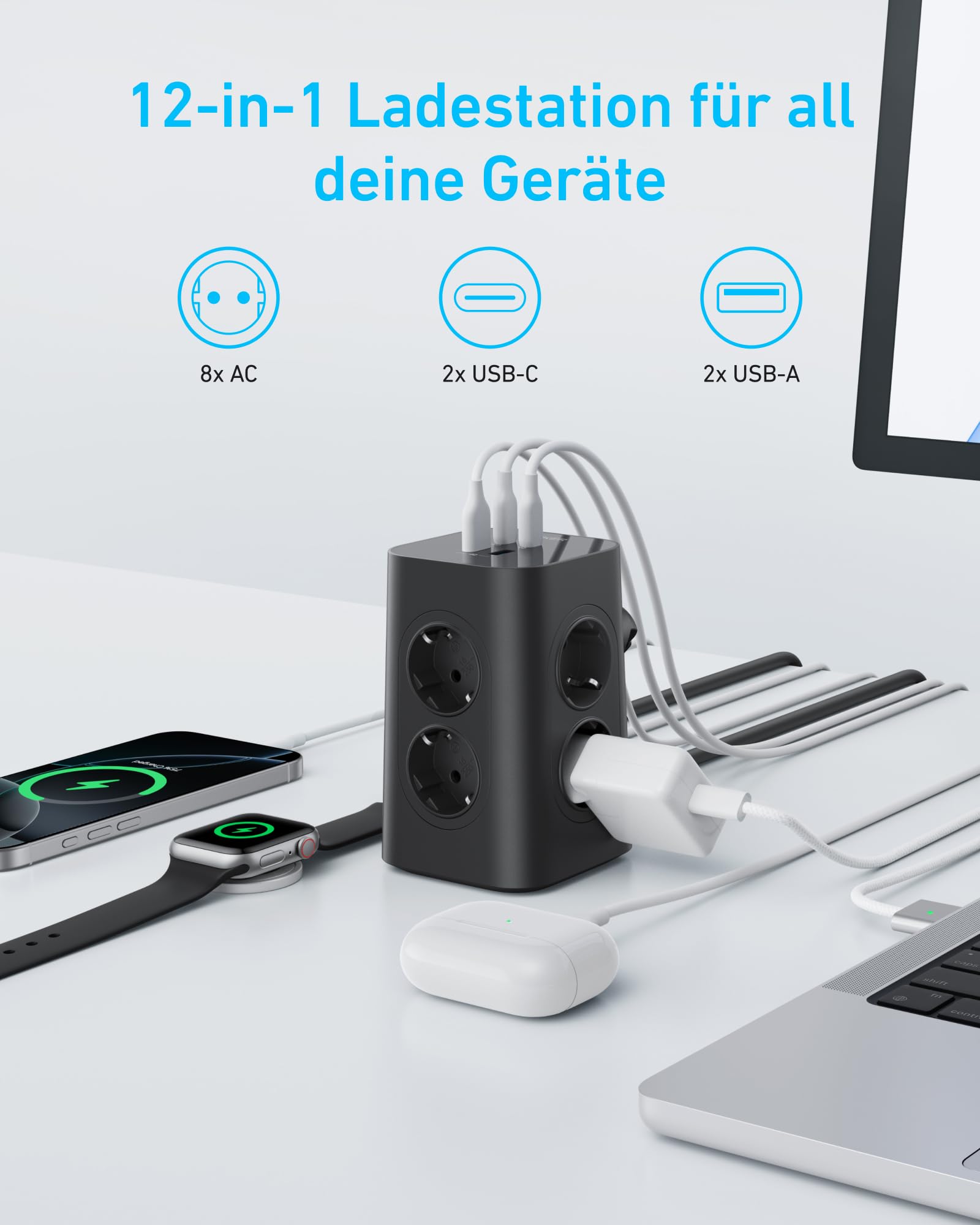 anker-mehrfachsteckdose-8-fach-steckdosenleiste-mit-4-usb-und-20w-usb-c-schnelll image 3