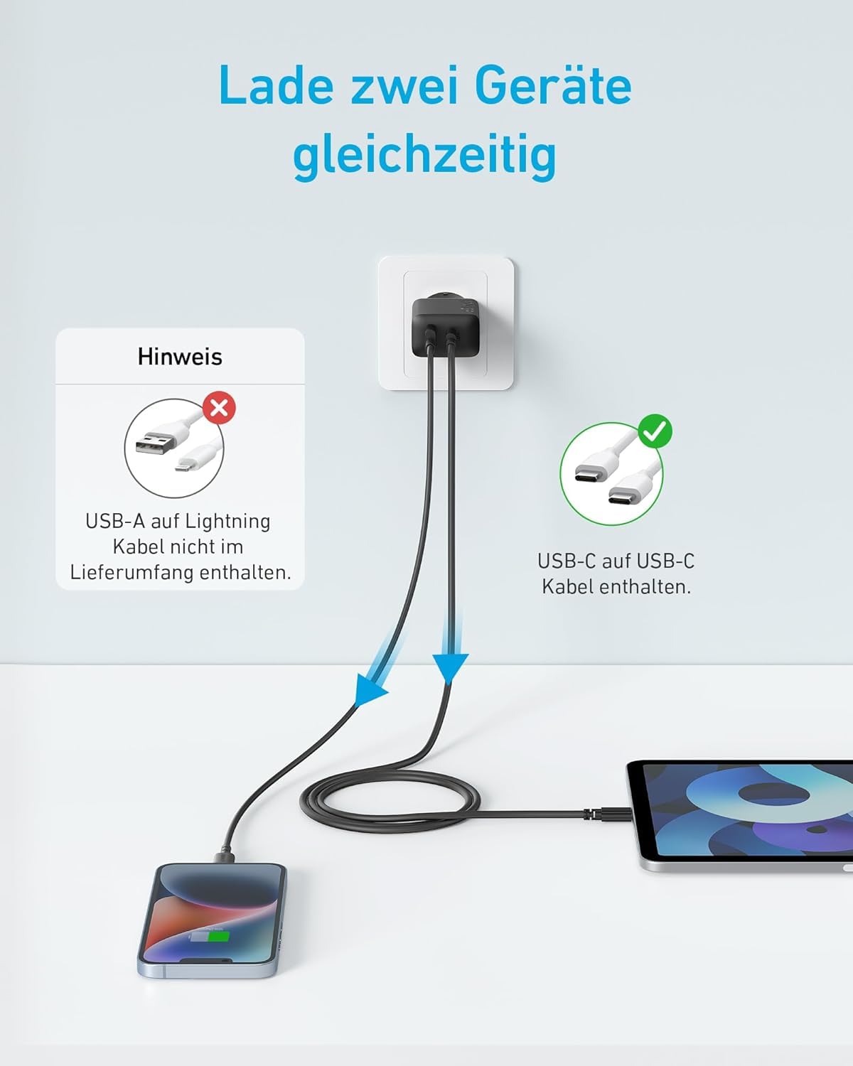anker-20w-usb-c-ladeger-t-2-port-netzteil-mit-150cm-usb-c-kabel-dual-port-schnel image 2