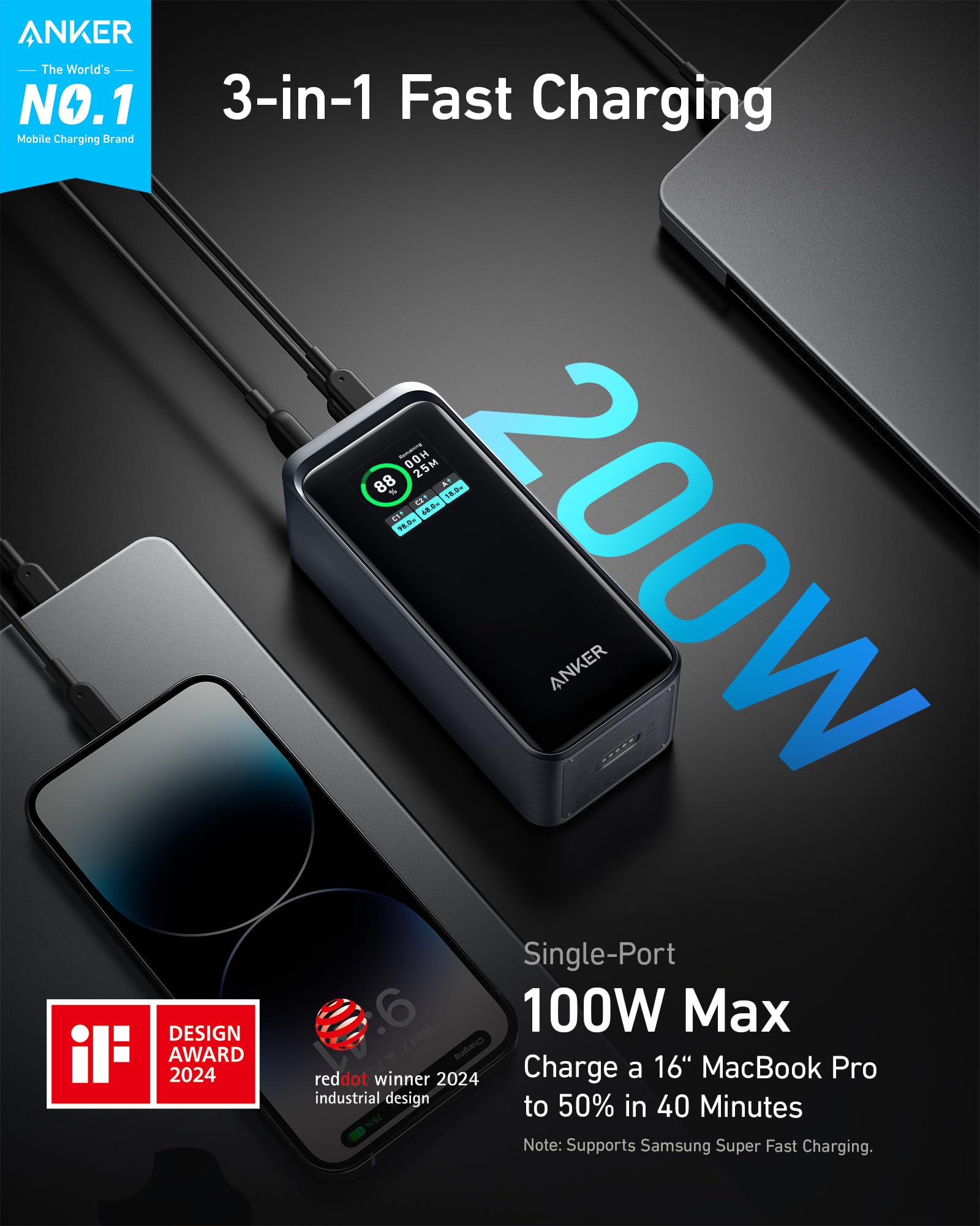anker-prime-powerbank-72wh-20-000mah-mit-200w-gesamtleistung-digitalem-display-u image 2