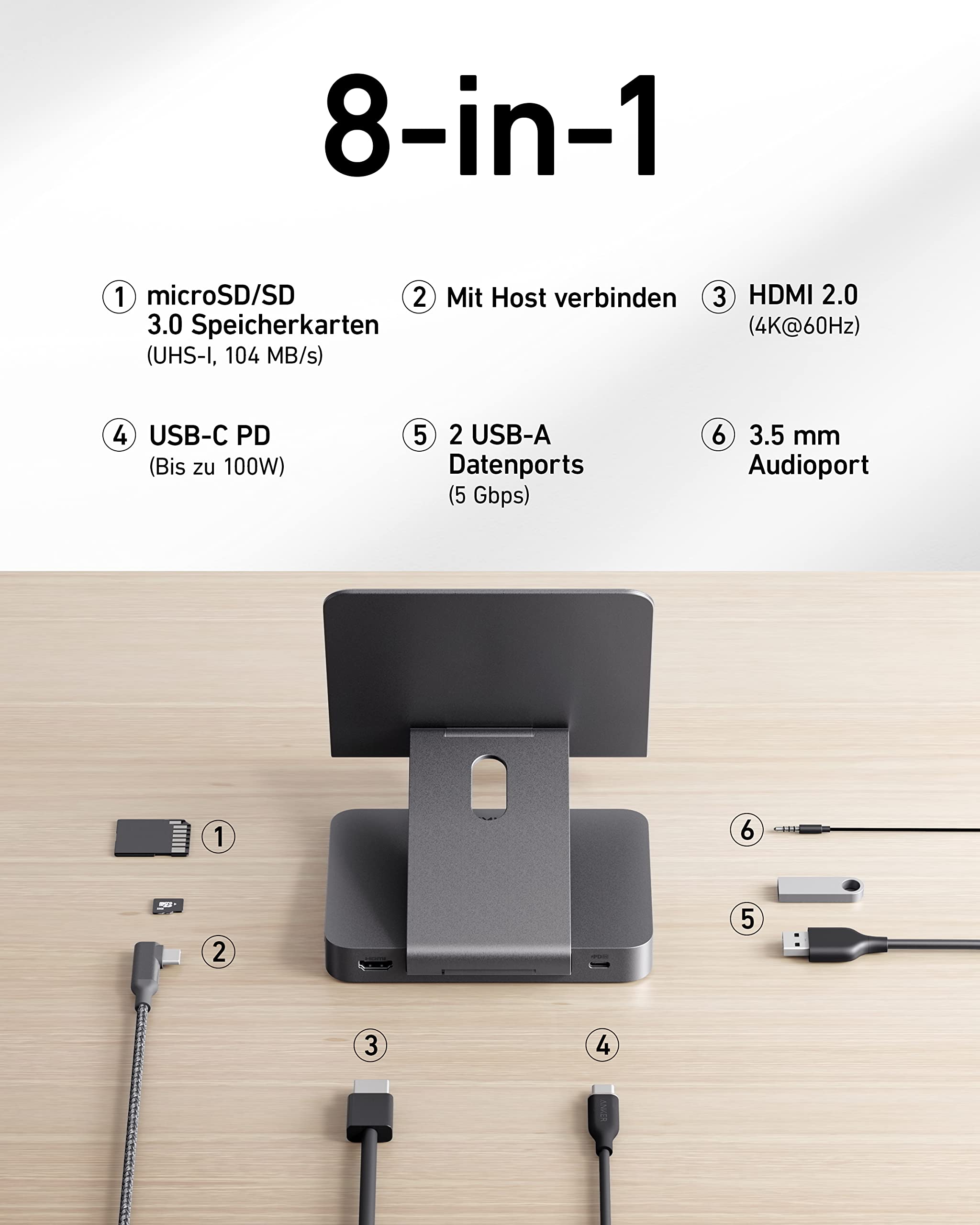 anker-551-8-in-1-usb-c-hub-mit-einklappbarer-tablet-halterung-4k-hdmi-100w-power image 3