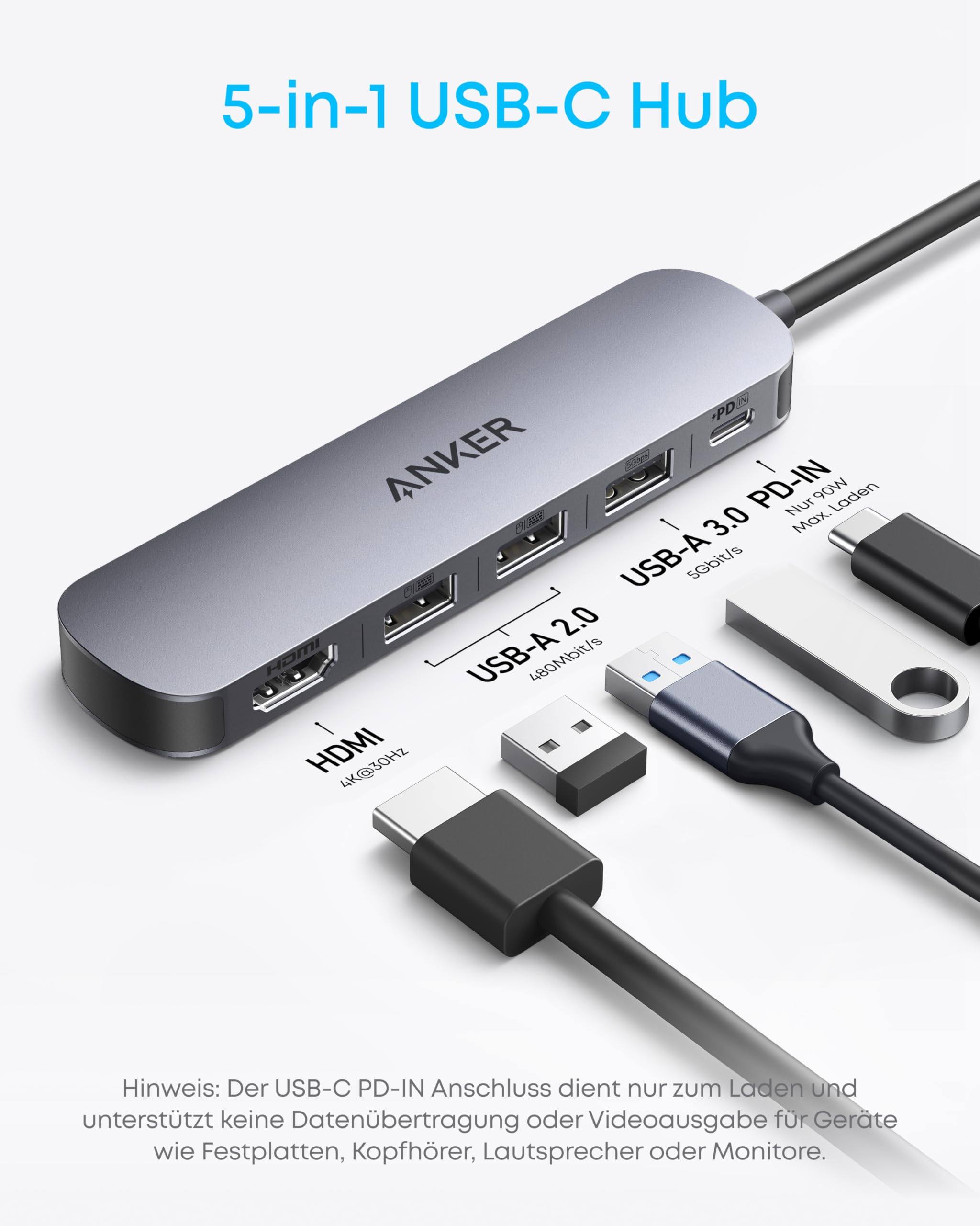 anker-5-in-1-usb-c-hub-4k-30hz-hdmi-mit-90w-power-delivery-pass-through-usb-a-3- image 2