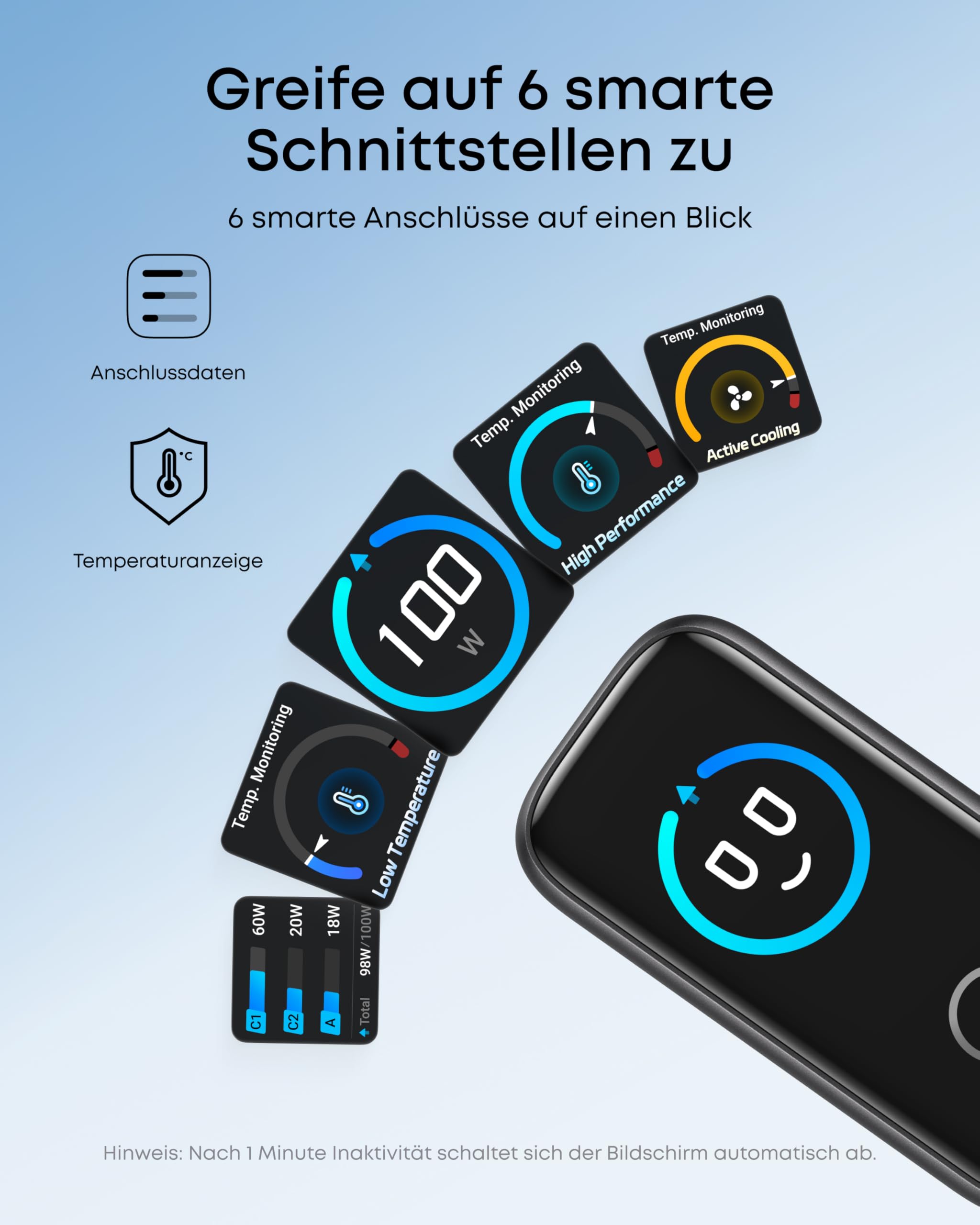 anker-100w-usb-c-ladeger-t-gan-iii-3-port-wandladeger-t-mit-smart-display-touch- image 3