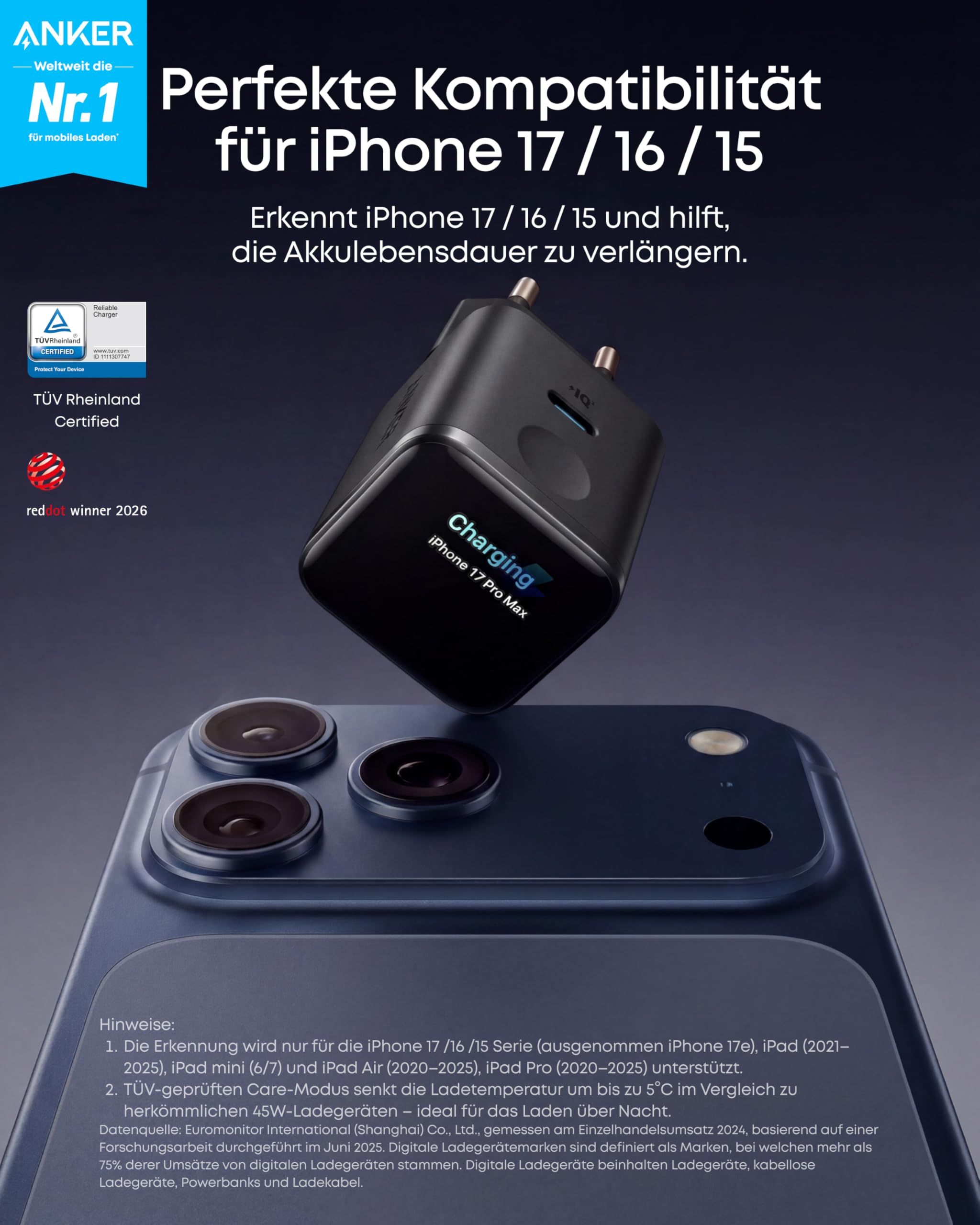 anker-nano-45w-usb-c-smart-ladeger-t-mit-display-intelligenter-iphone-erkennung- image 2