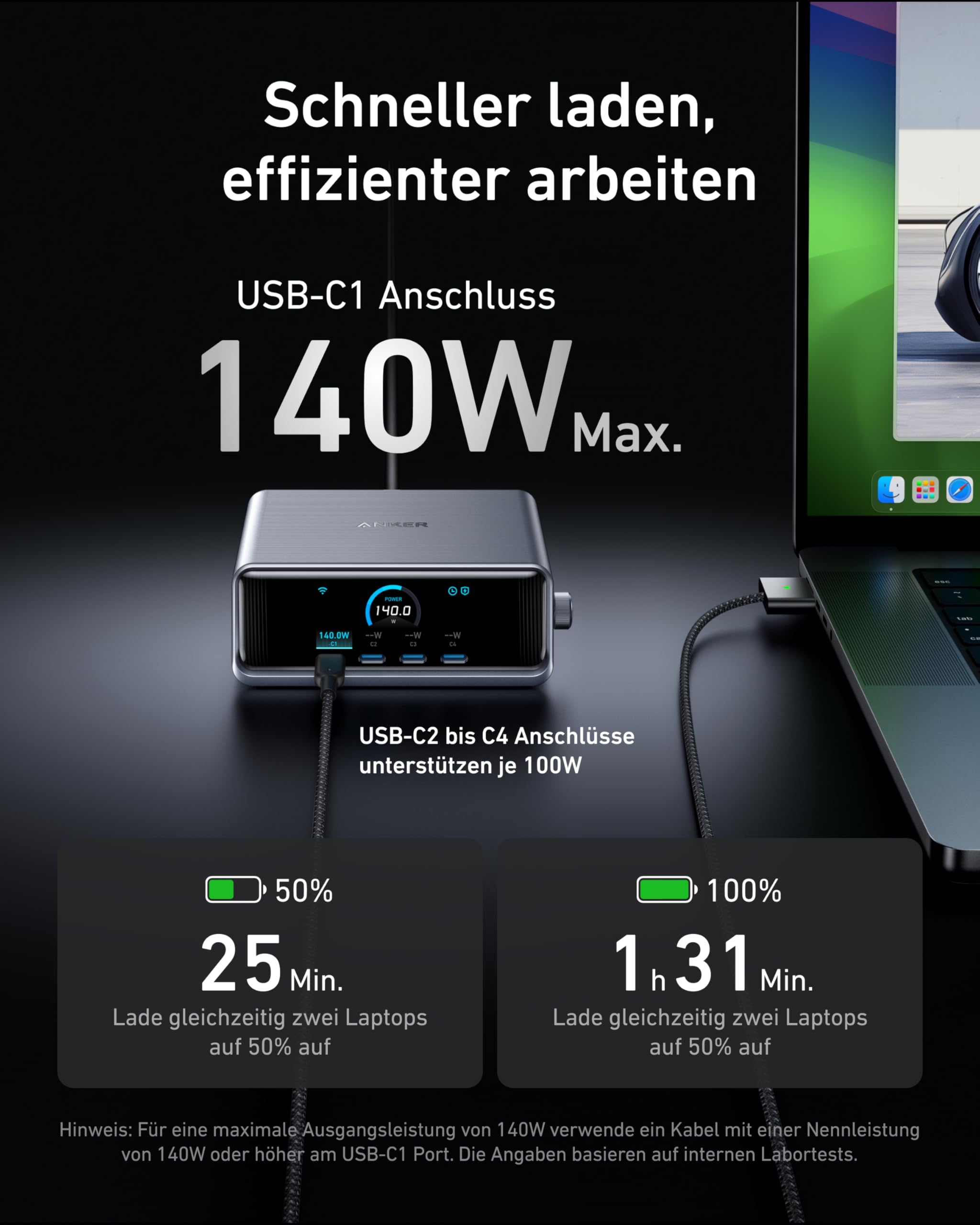 anker-prime-250w-usb-c-ladeger-t-6-port-gan-ladestation-mit-2-26-lcd-display-und image 3