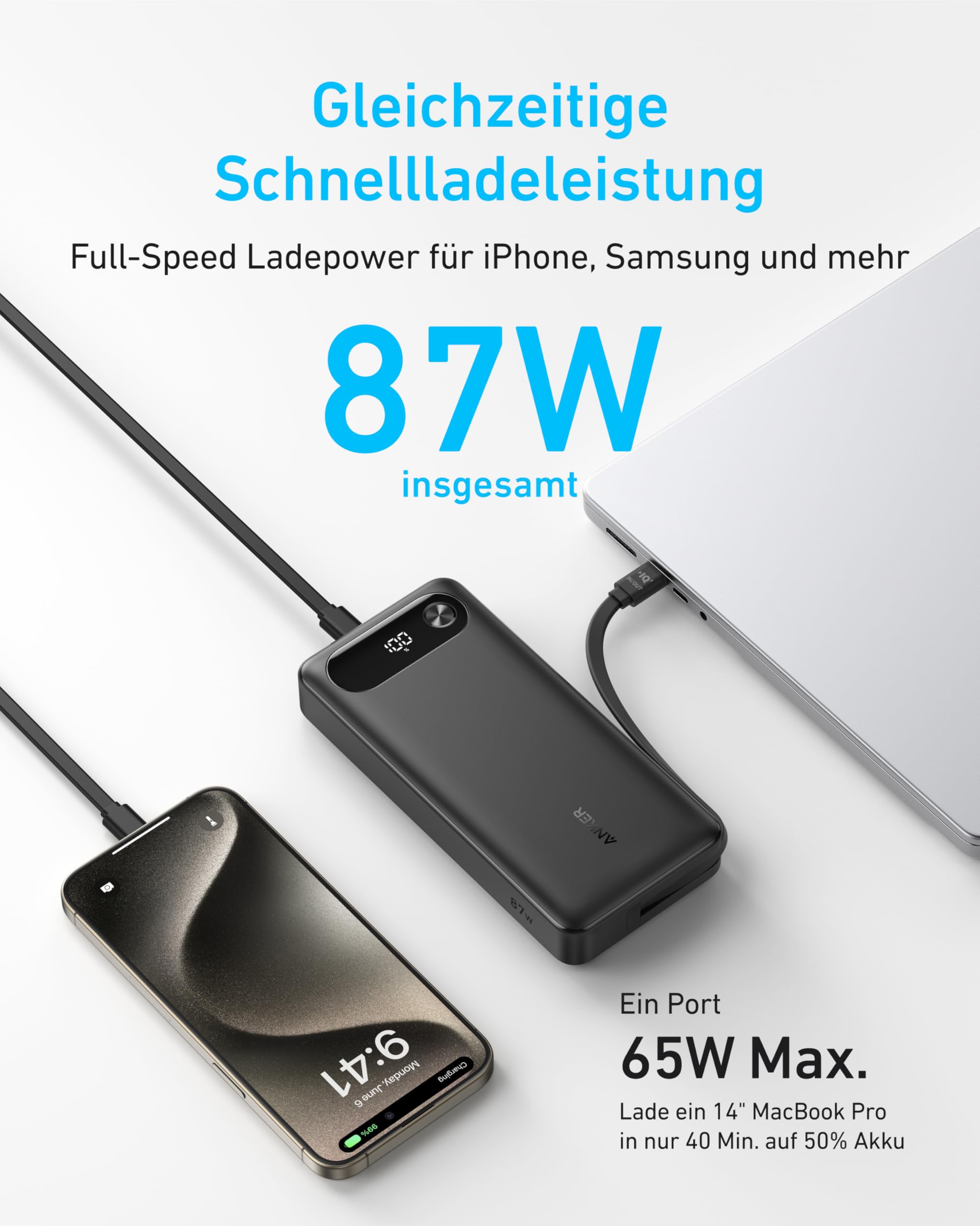 anker-powerbank-20-000mah-mit-integriertem-usb-c-kabel-87w-schnellladen-f-r-macb image 2