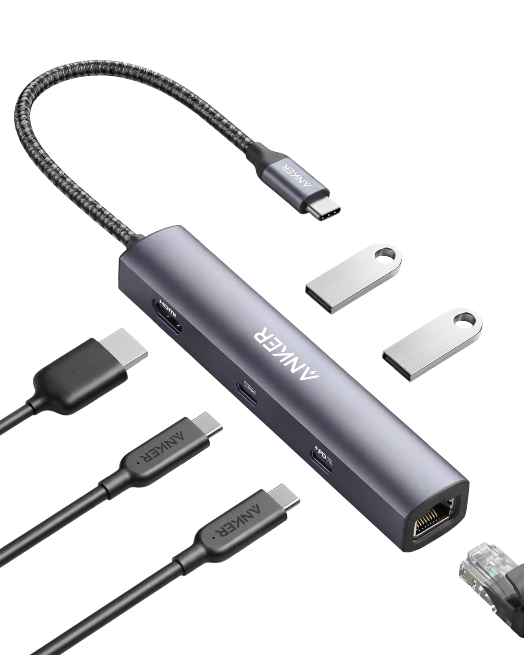 anker-powerexpand-6-in-1-usb-c-hub-mit-ethernet-65w-pd-4k-hdmi-1gbps-lan-2-usb-3 image 1