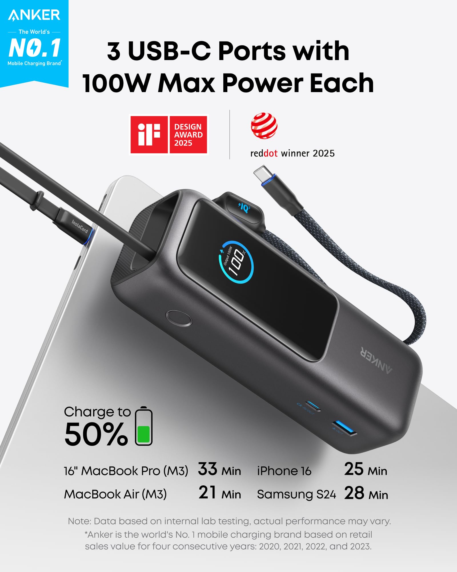 anker-laptop-powerbank-25k-25000mah-165w-powerbank-mit-70cm-ausziehbarem-usb-c-k image 2