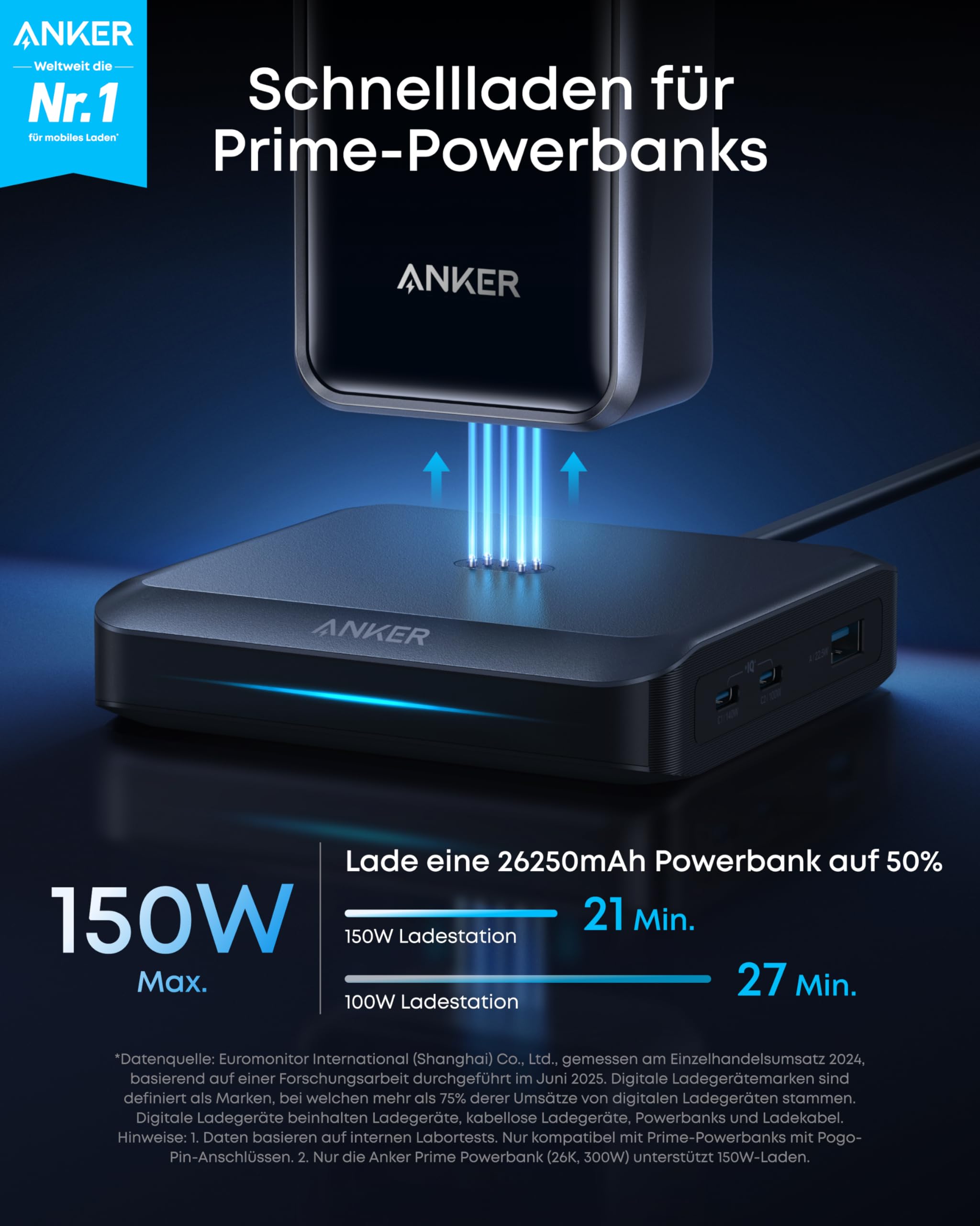 anker-prime-ladebasis-max-150w-schnellladestation-mit-3-ports-durchgangsladung-f image 2