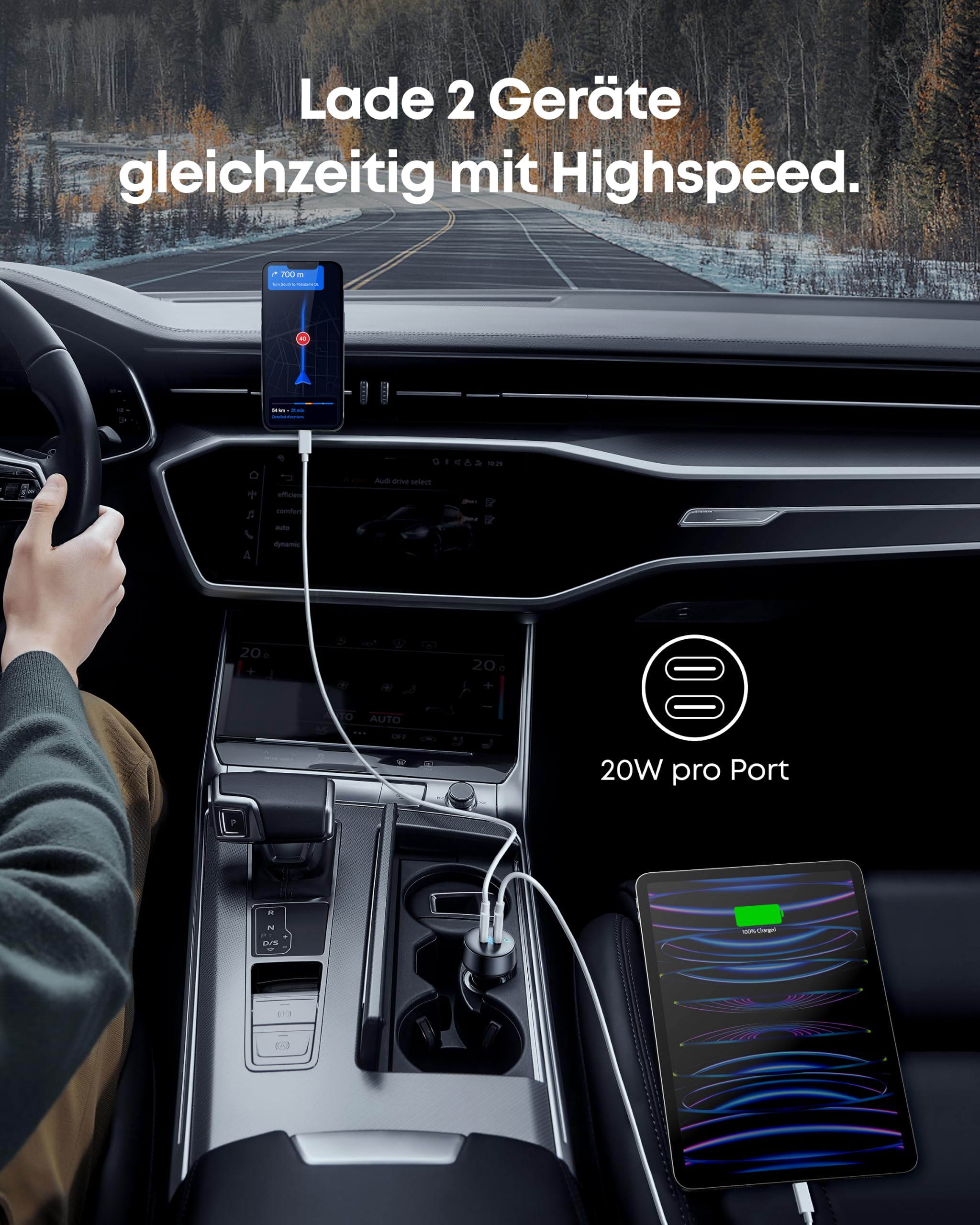 anker-powerdrive-iii-duo-usb-c-autoladeger-t-40w-poweriq-3-0-mit-2-ports-f-r-iph image 2
