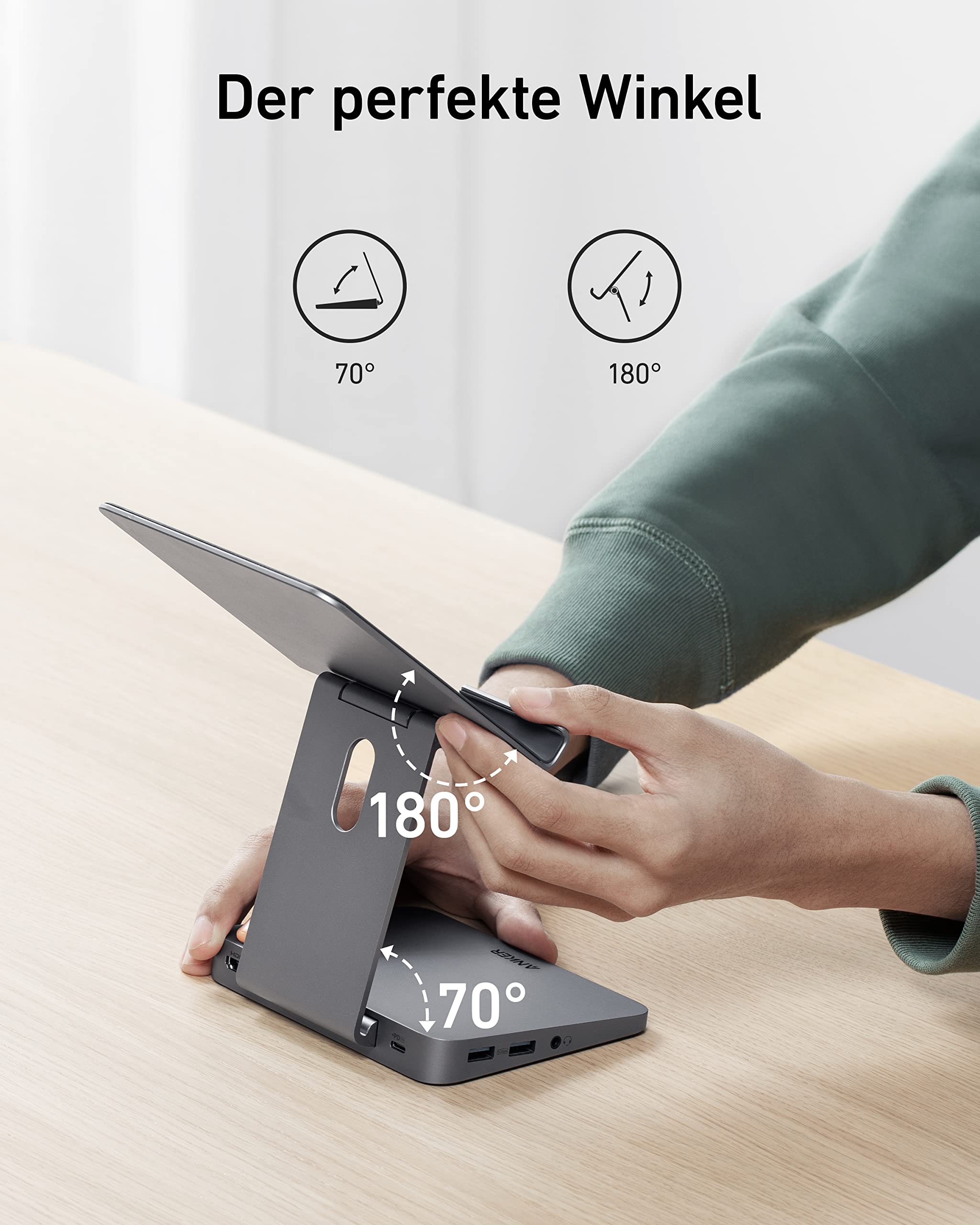 anker-551-8-in-1-usb-c-hub-mit-einklappbarer-tablet-halterung-4k-hdmi-100w-power image 7