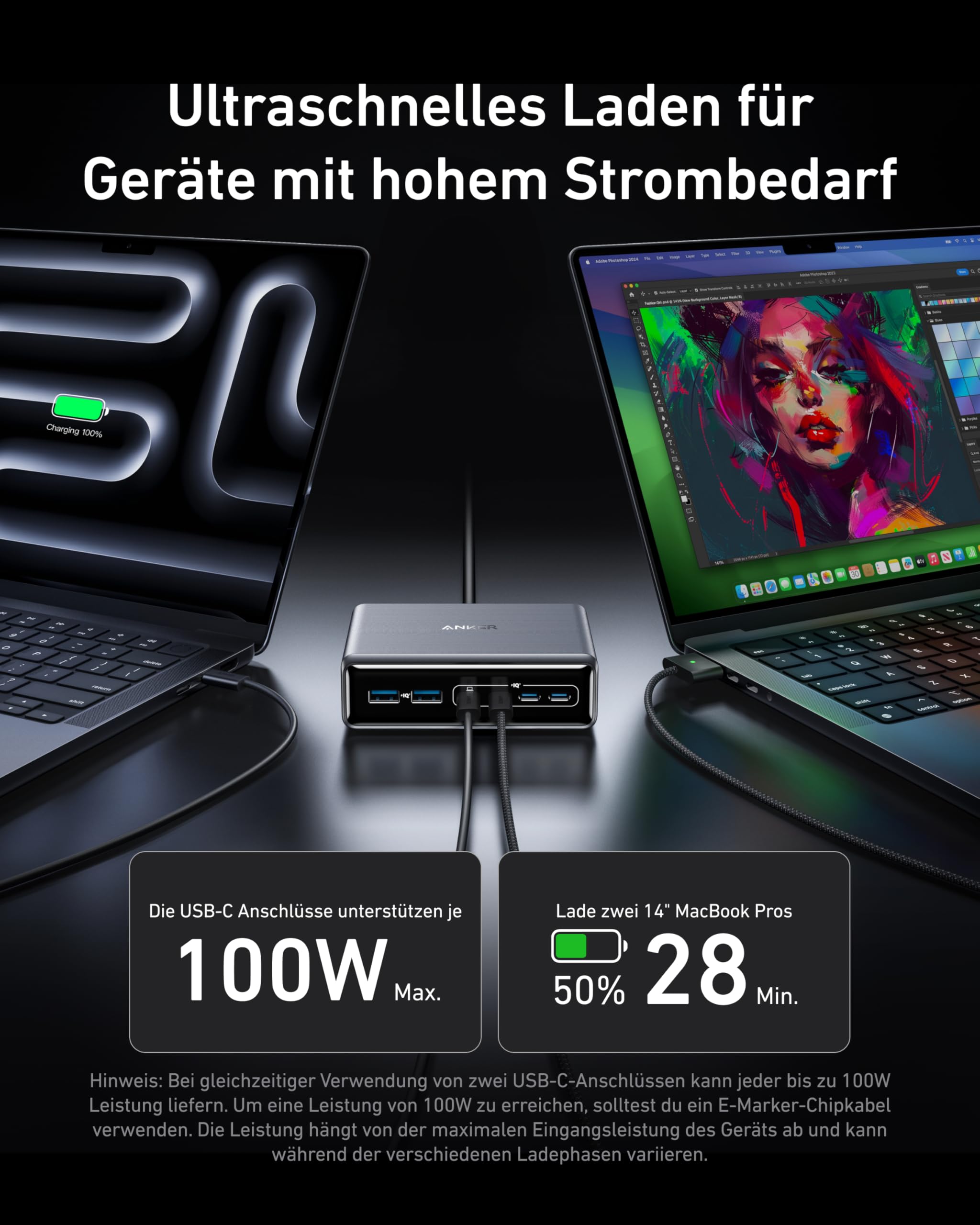 anker-prime-200w-usb-c-ladeger-t-6-port-gan-desktop-ladestation-mit-activeshield image 3