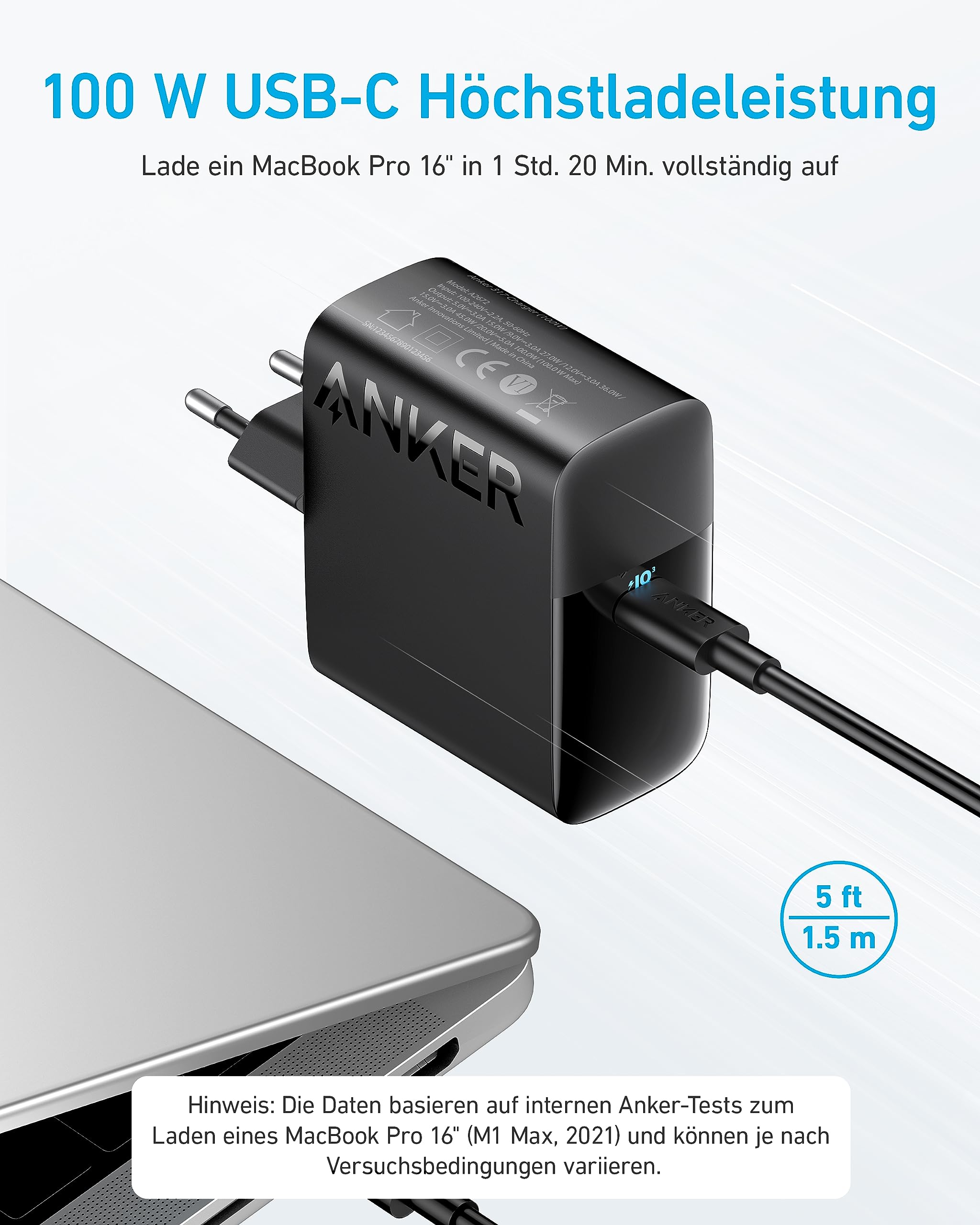 anker-317-100w-usb-c-ladeger-t-gan-schnelllader-mit-activeshield-inkl-1-5-m-usb- image 2