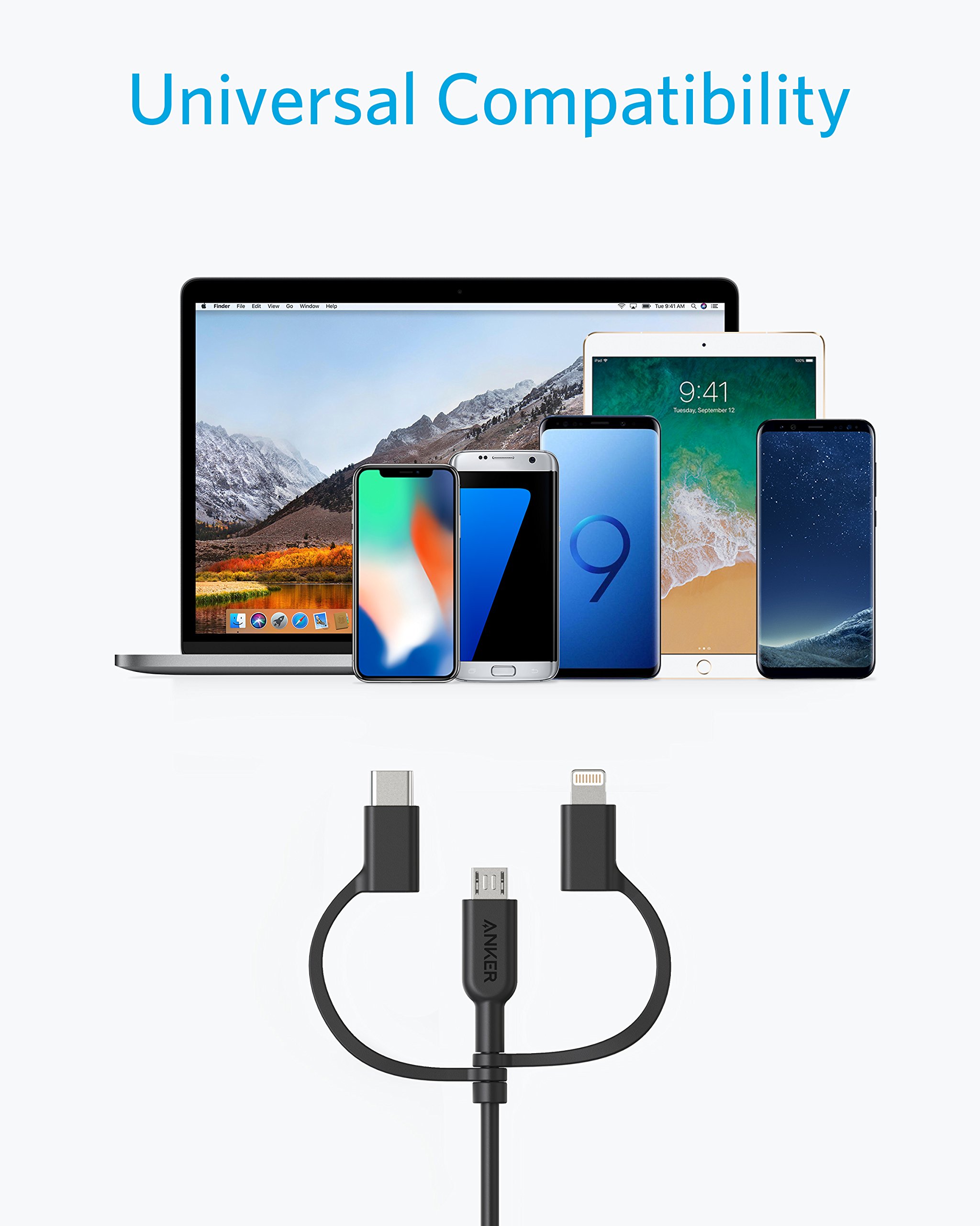 anker-powerline-ii-3-in-1-ladekabel-0-9m-lightning-usb-c-micro-usb-in-einem-kabe image 3