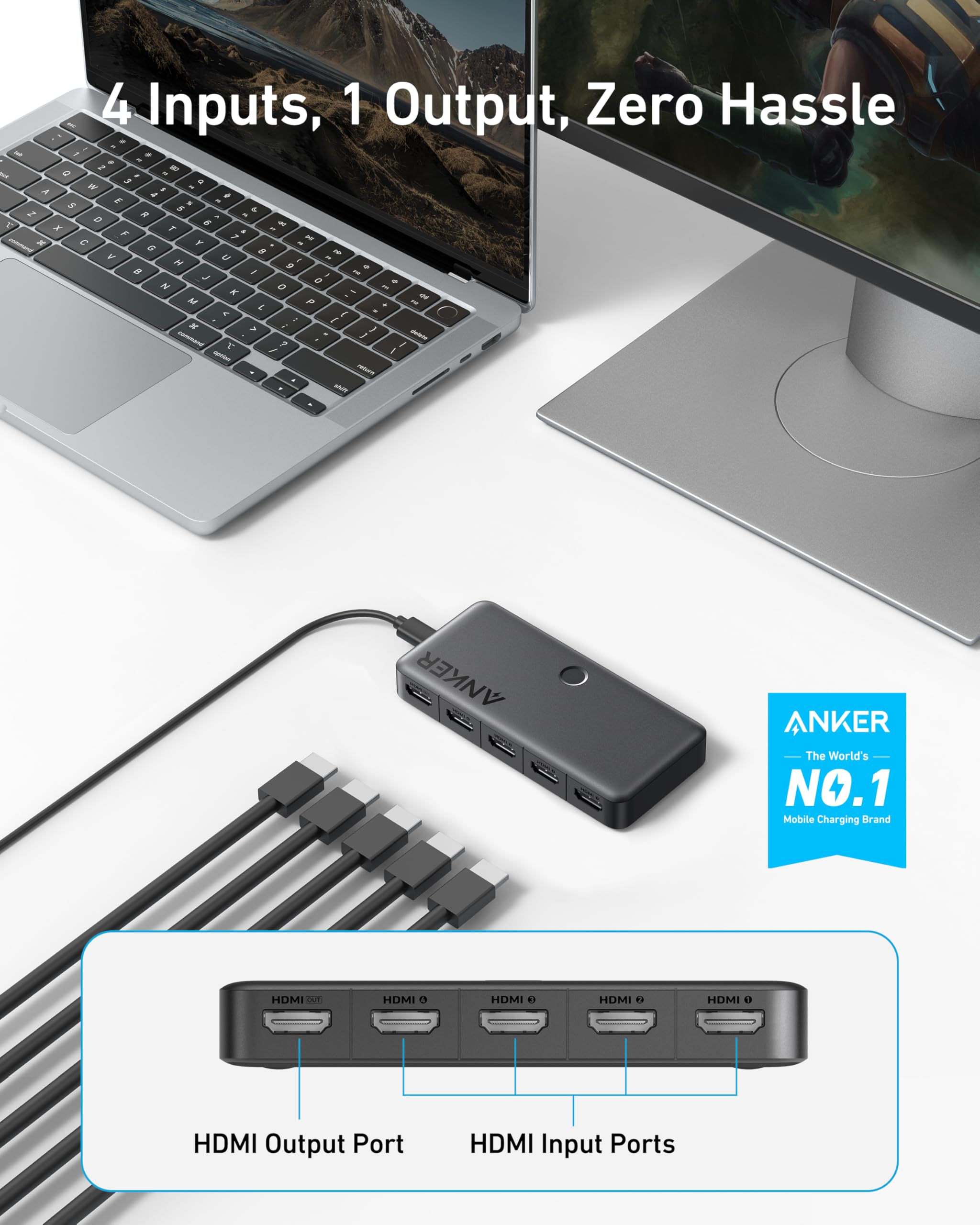 anker-hdmi-switch-4k-60hz-4-in-1-umschalter-mit-fernbedienung-hdr-3d-dolby-dts-m image 2