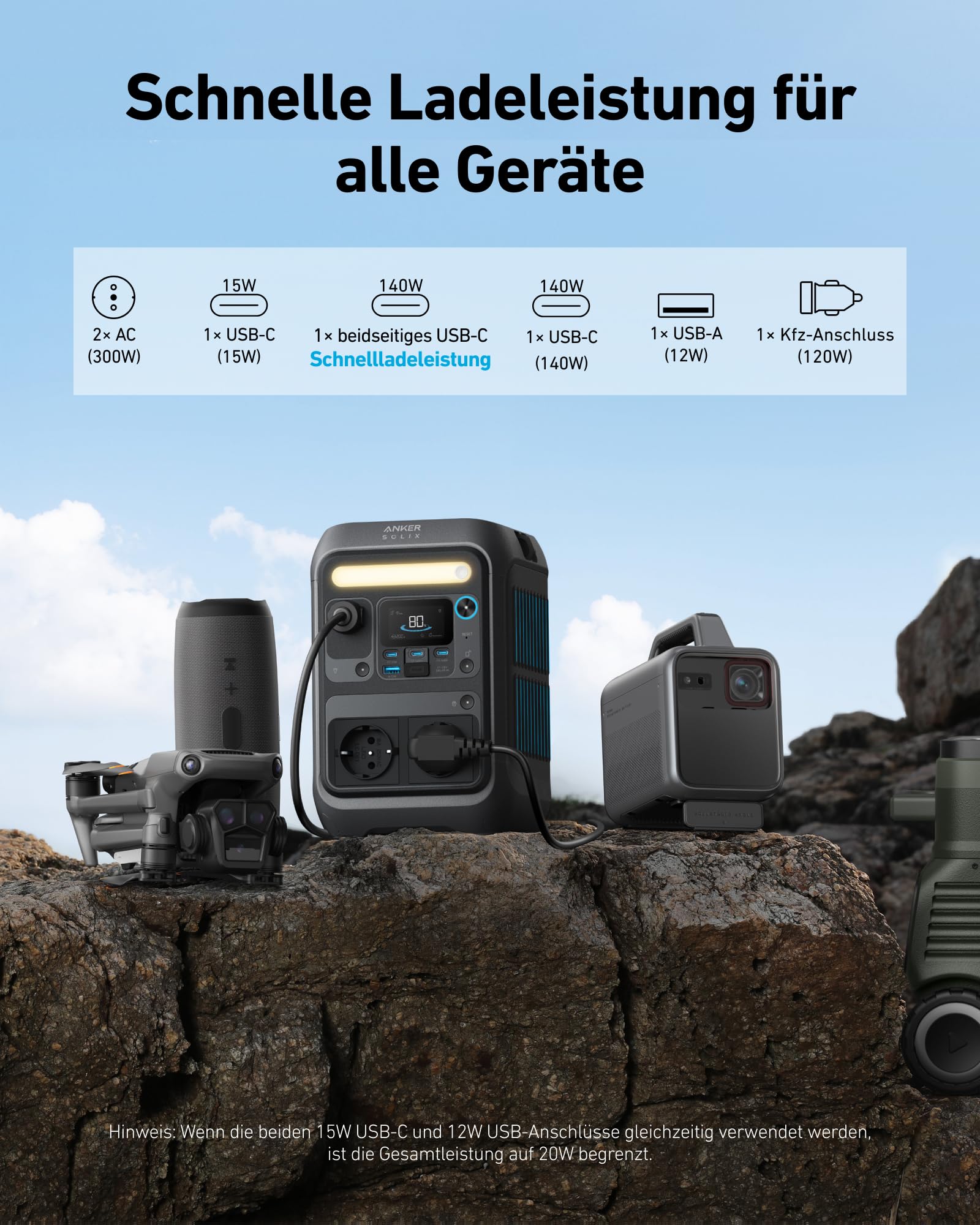anker-solix-c300x-tragbare-powerstation-288wh-lifepo4-300w-600w-spitze-140w-usb- image 4