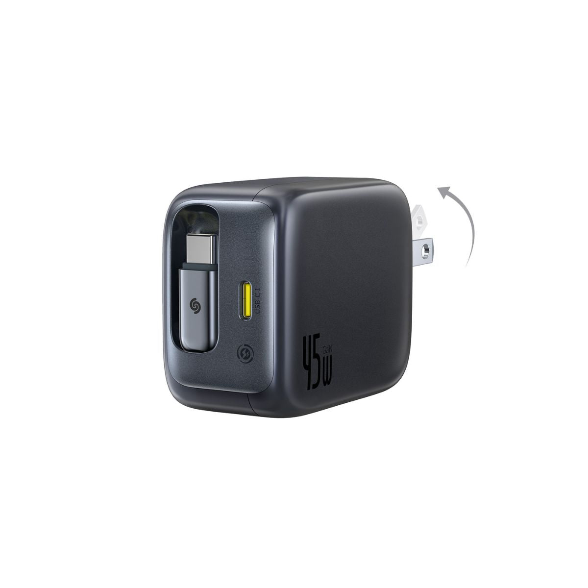 baseus-enercore-cj11-45w-schnellladeger-t-mit-einziehbarem-usb-c-kabel-2c-dualpo image 1