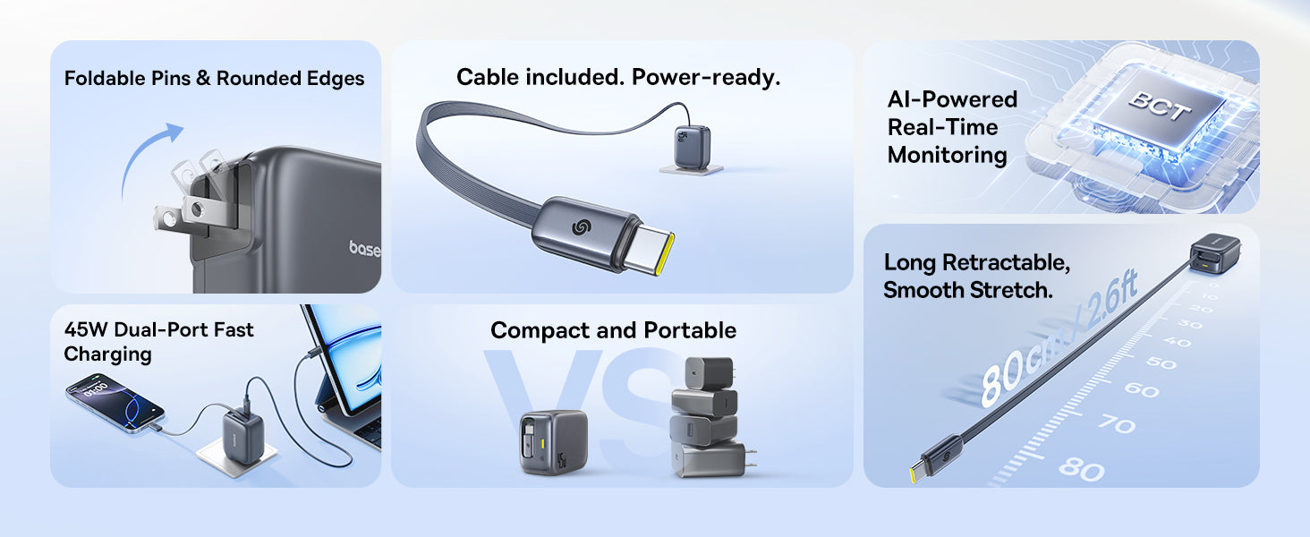 baseus-enercore-cj11-45w-schnellladeger-t-mit-einziehbarem-usb-c-kabel-2c-dualpo image 8