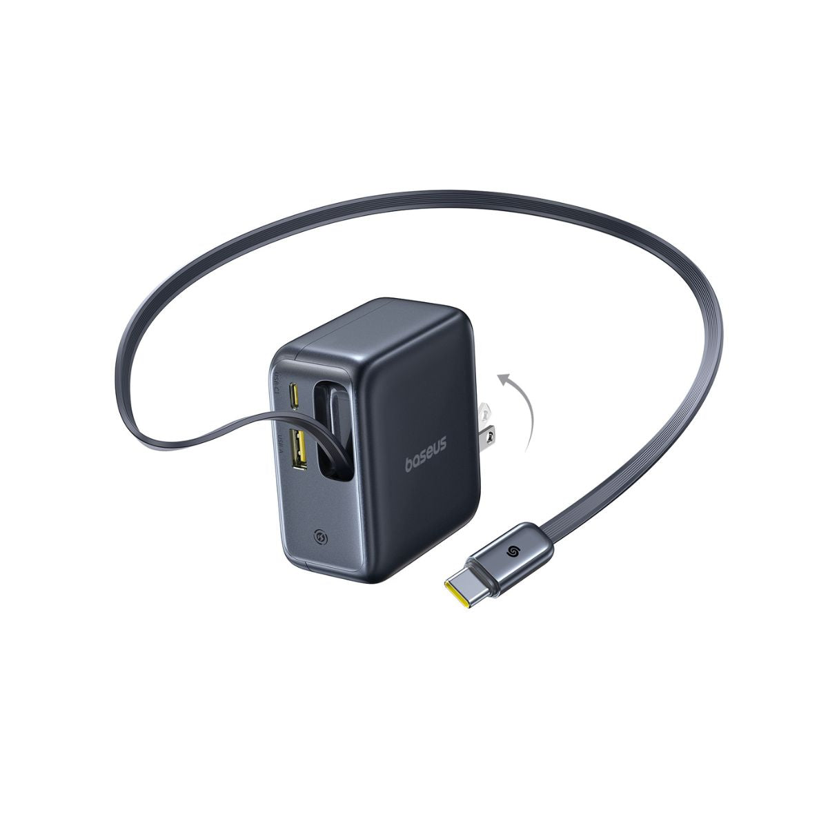 baseus-enercore-cj11-ladeger-t-100w-mit-einziehbarem-kabel-2x-usb-c-usb-a image 3