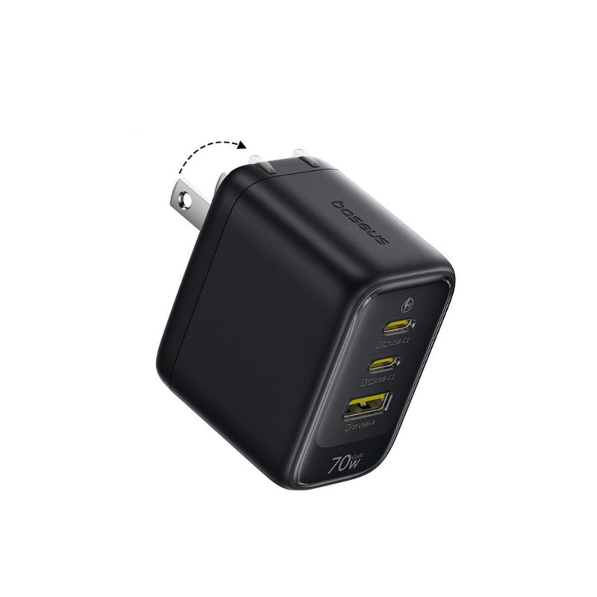 baseus-enerfill-fe22-gan6-fast-charger-70w-netzteil-mit-2x-usb-c-usb-a-und-kompa image 8