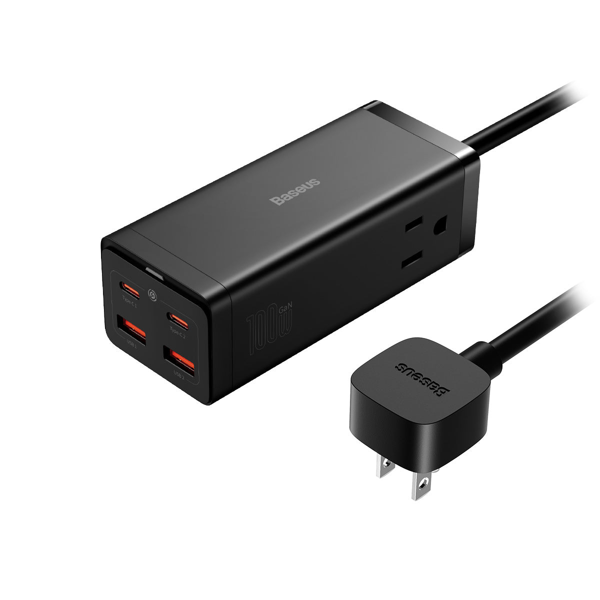 baseus-powercombo-gan3-pro-100w-steckdosenleiste-mit-6-anschl-ssen-2x-ac-4x-usb- image 1