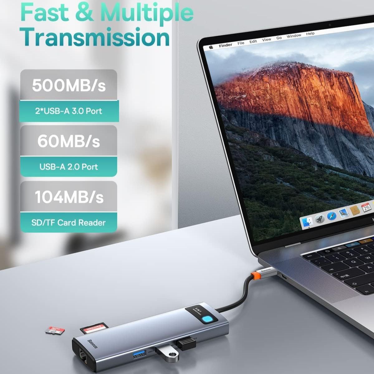 baseus-metal-gleam-series-9-in-1-usb-c-hub-9-in-1-dockingstation-mit-4k-60hz-hdm image 4