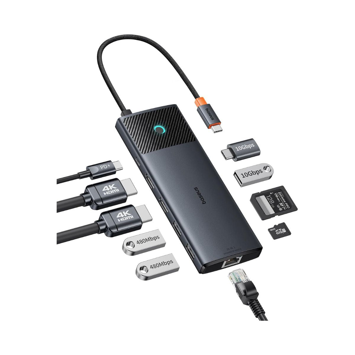 baseus-metal-gleam-series-ii-10-in-1-usb-c-hub-mit-4k-120hz-und-100w-power-deliv image 4