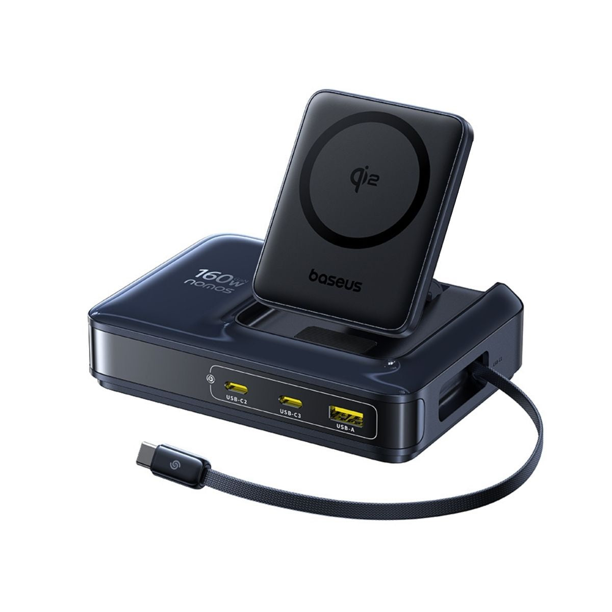 baseus-nomos-nh21-5-in-1-desktop-charging-station-160w-gan-15w-wireless-100w-ret image 1