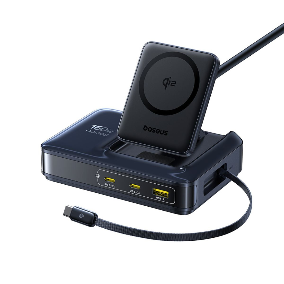 baseus-nomos-nh21-5-in-1-desktop-charging-station-160w-gan-15w-wireless-100w-ret image 4