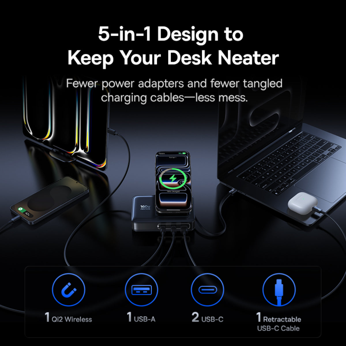 baseus-nomos-nh21-5-in-1-desktop-charging-station-160w-gan-15w-wireless-100w-ret image 7