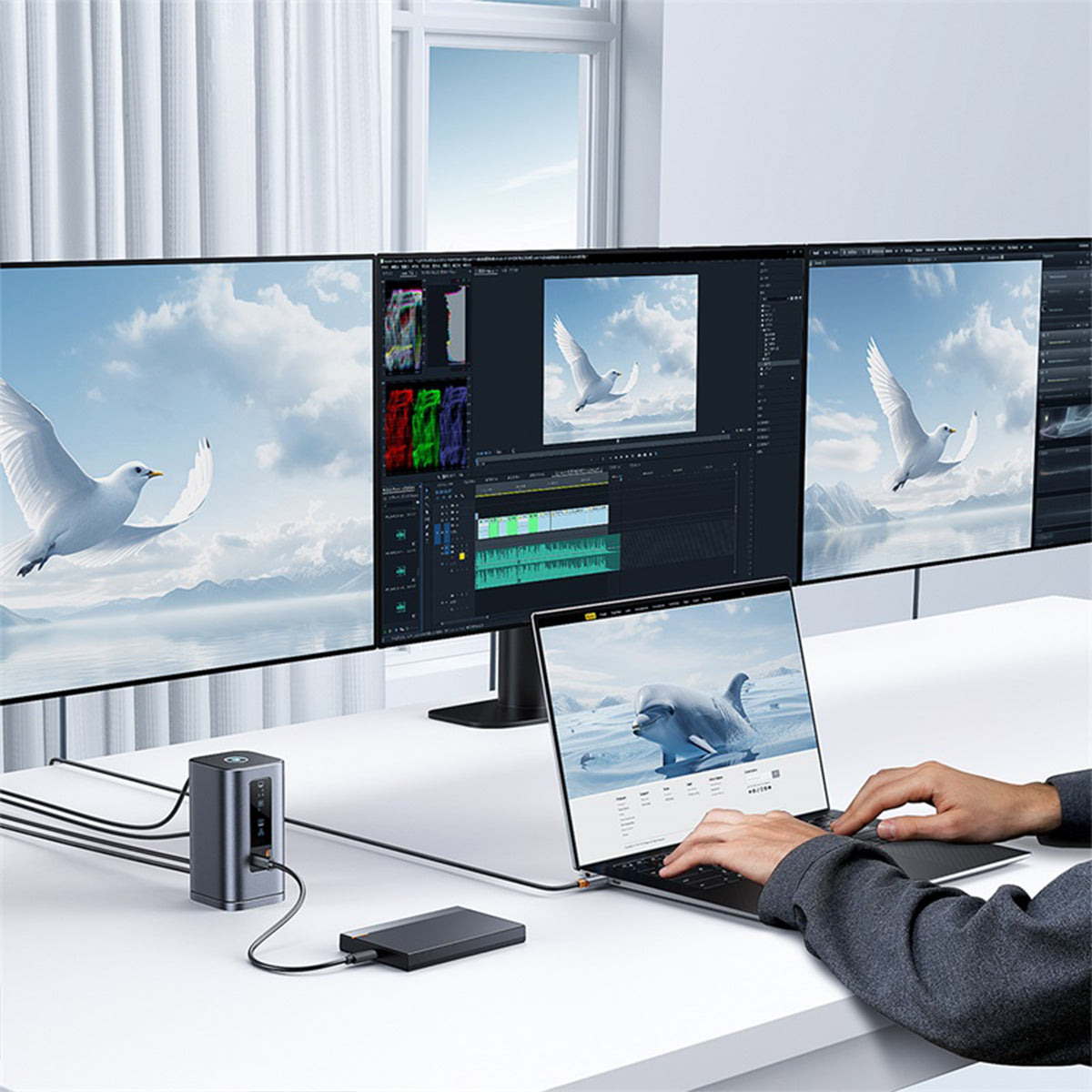 baseus-spacemate-11-in-1-docking-station-triple-display-dual-hdmi-dp-100w-pd-gig image 7