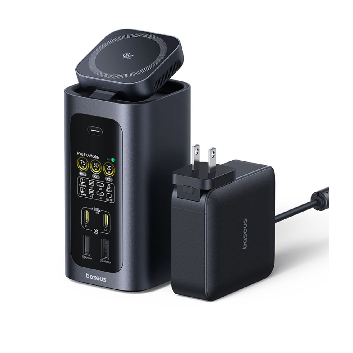 baseus-spacemate-rd1-pro-15-in-1-docking-station-qi-2-2-dual-4k-gan-smart-displa image 4